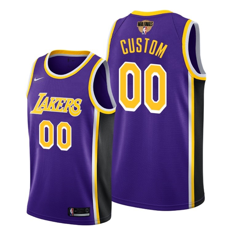 Men's Los Angeles Lakers 2020 Purple Customized Finals Bound Statement Edition Stitched Jersey